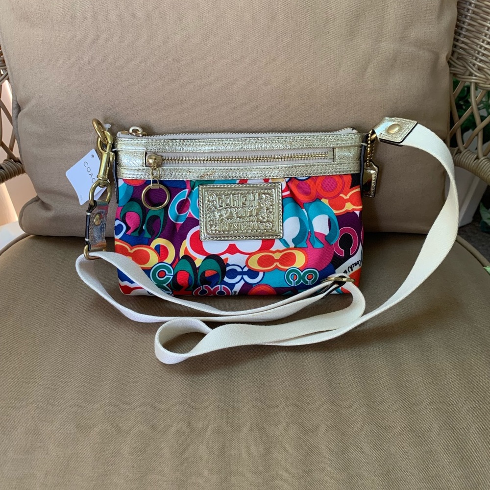 🌈 NWT Coach Poppy Shoulder/Crossbody Bag In Multicolor